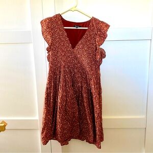 Madewell Floral Ruffle Sleeve Dress